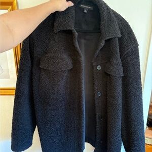 Banana Republic Black Sherpa Shirt Jacket
